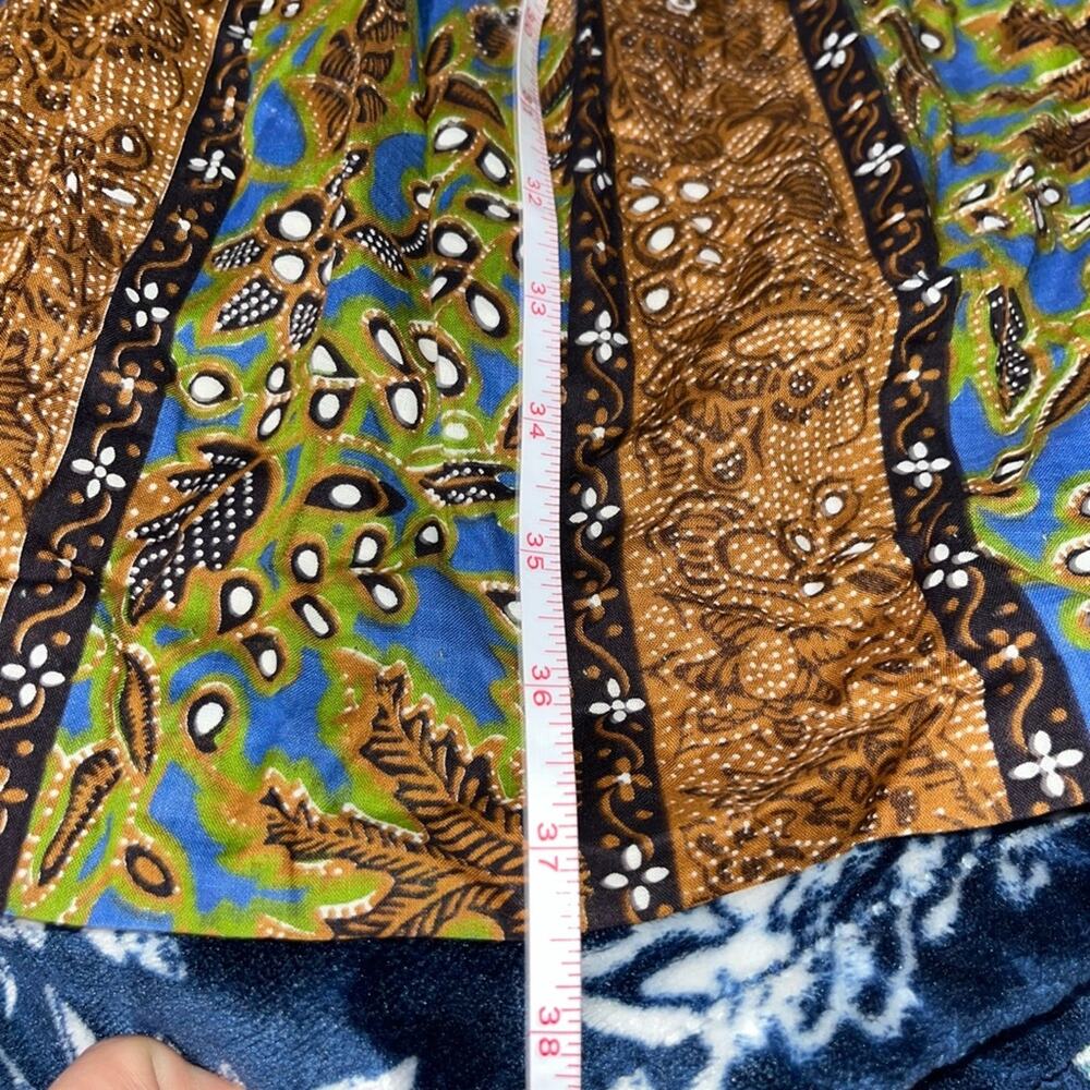 Vintage Handmade Sleeveless Dress batik floral and striped pattern. - Picture 5 of 5